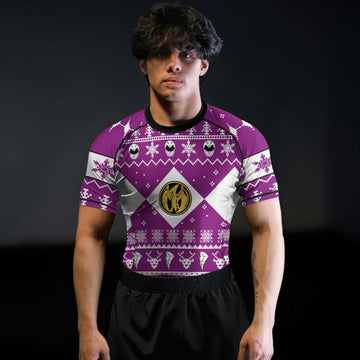 Mighty Morphin Pink Ranger Christmas Rash Guard