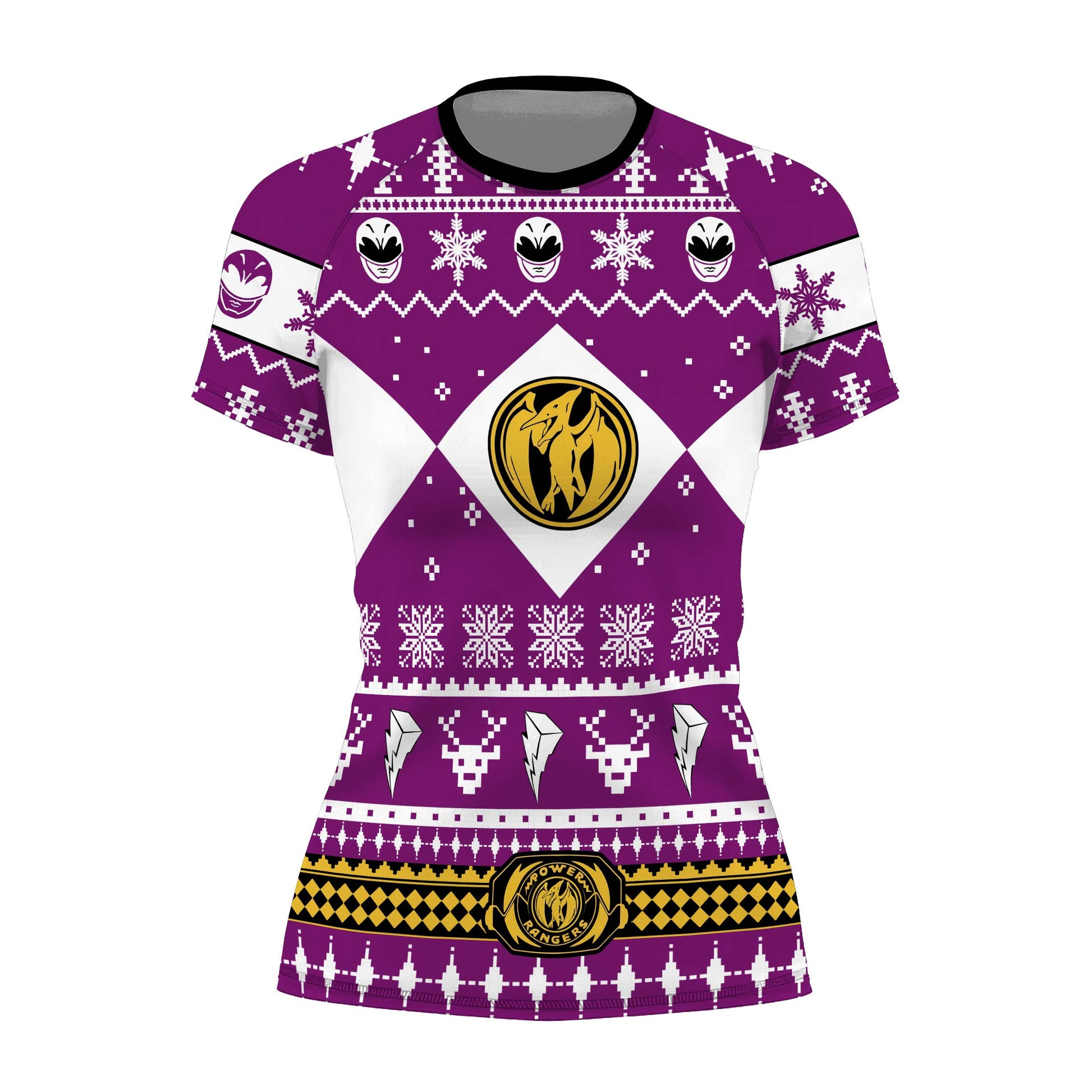 Mighty Morphin Pink Ranger Christmas Rash Guard