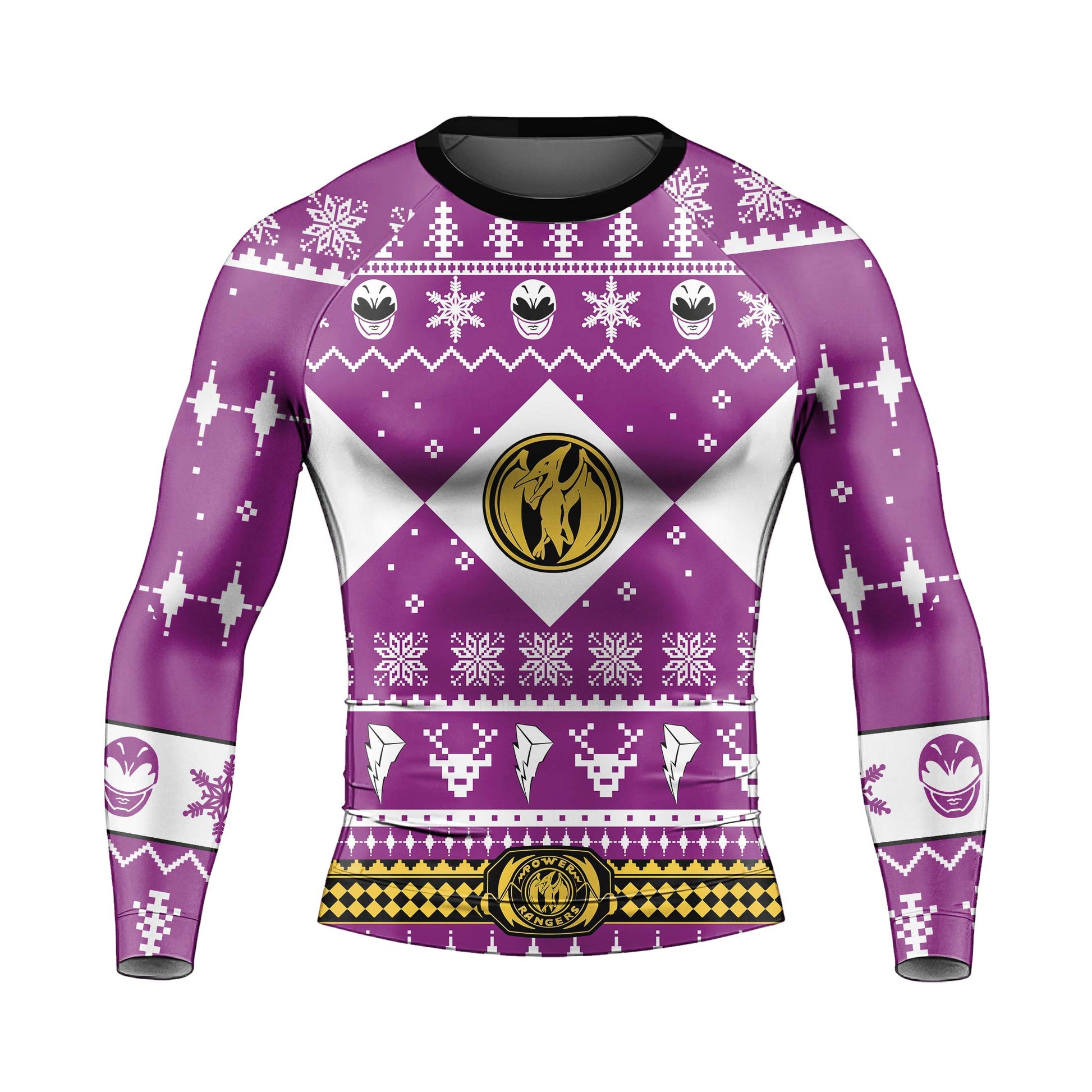 Mighty Morphin Pink Ranger Christmas Rash Guard