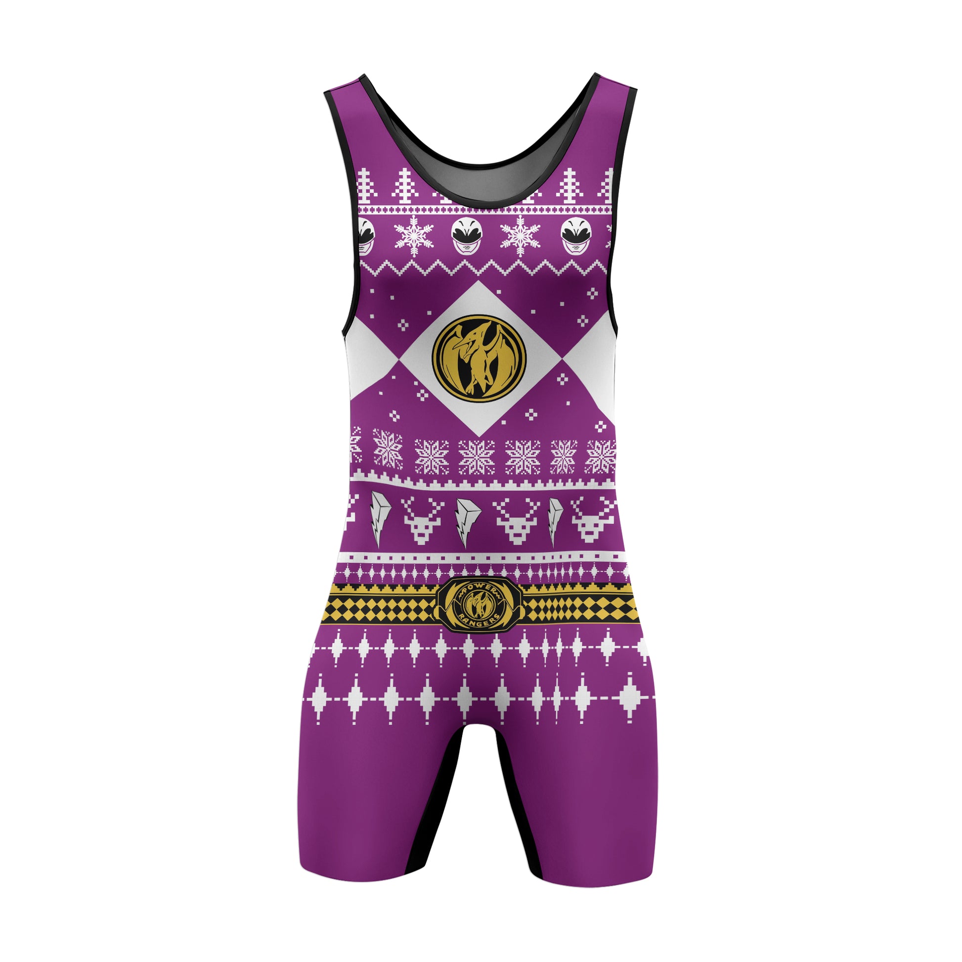 Mighty Morphin Pink Ranger Christmas Wrestling Singlet