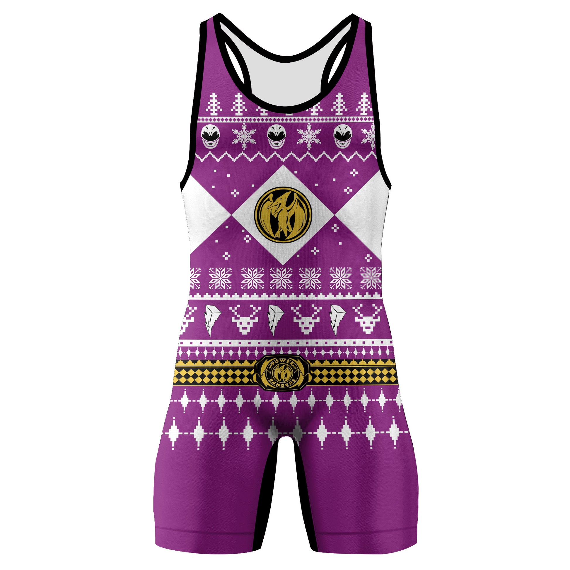 Mighty Morphin Pink Ranger Christmas Wrestling Singlet