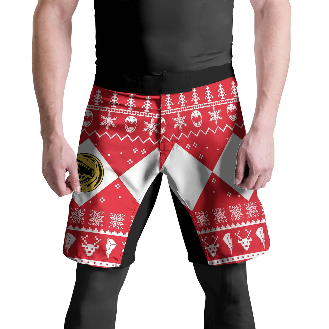 Mighty Morphin Red Ranger Christmas Fight Shorts