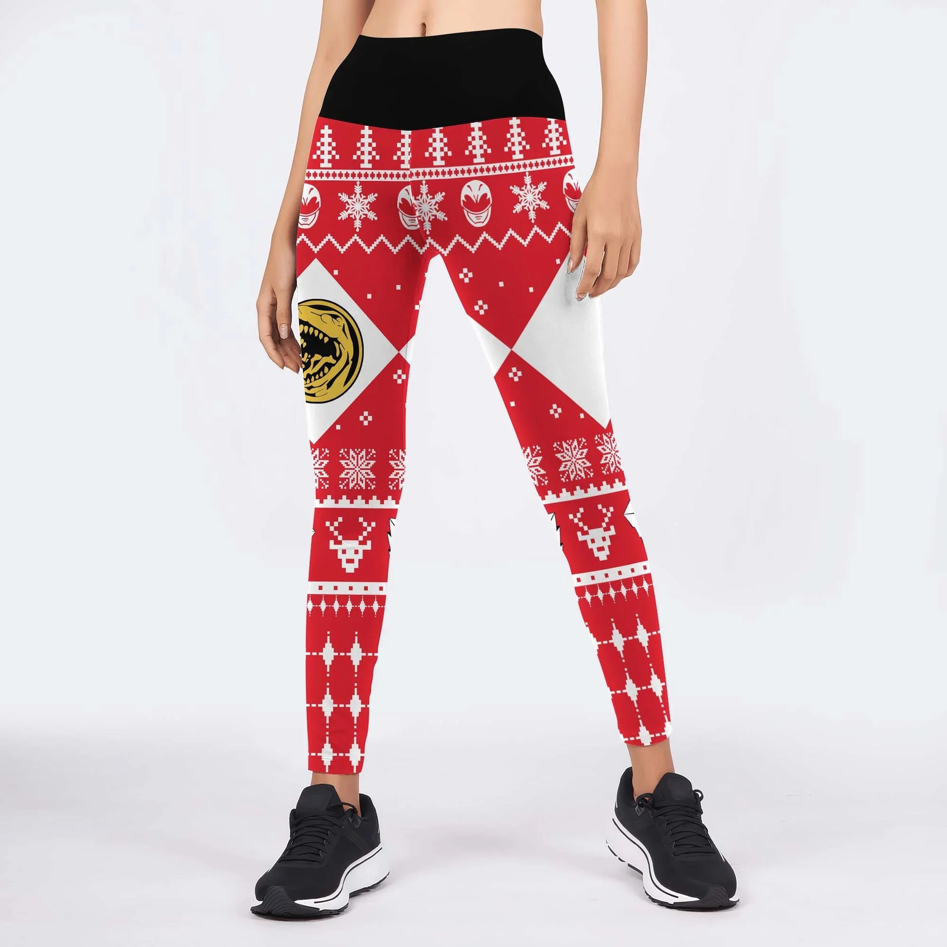 Mighty Morphin Red Ranger Christmas Leggings
