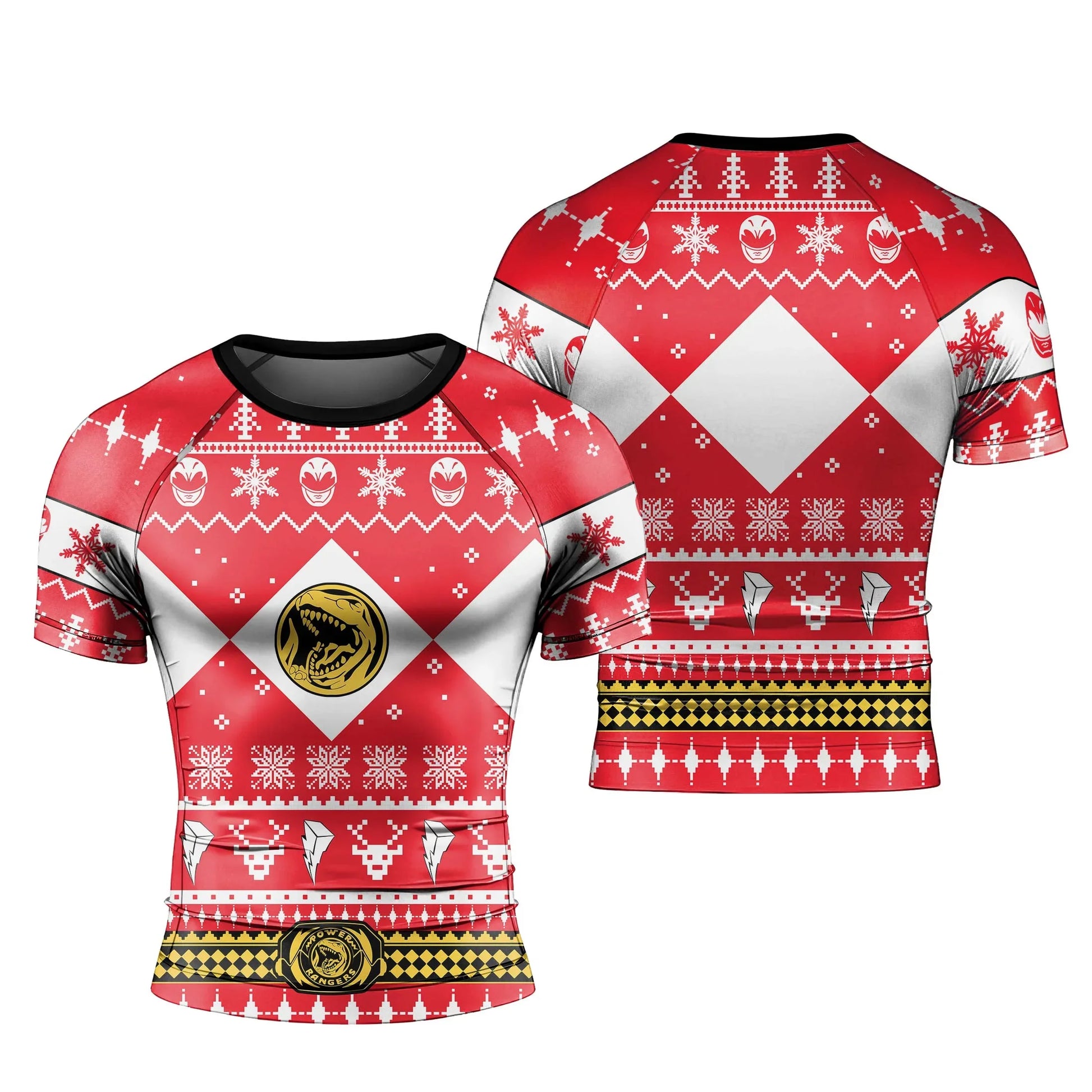 Mighty Morphin Red Ranger Christmas Rash Guard