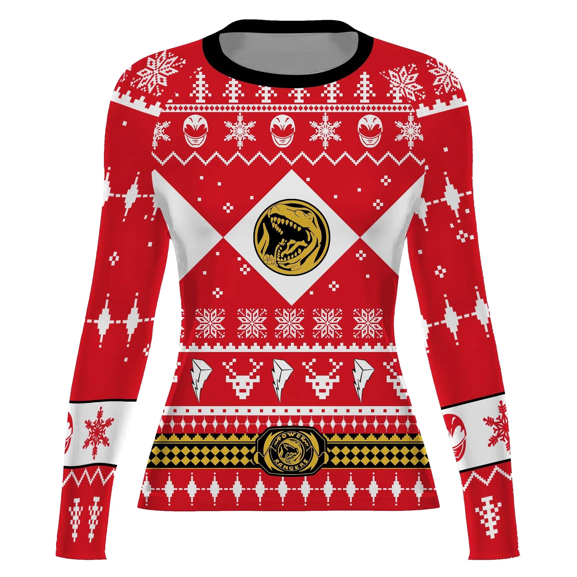 Mighty Morphin Red Ranger Christmas Rash Guard