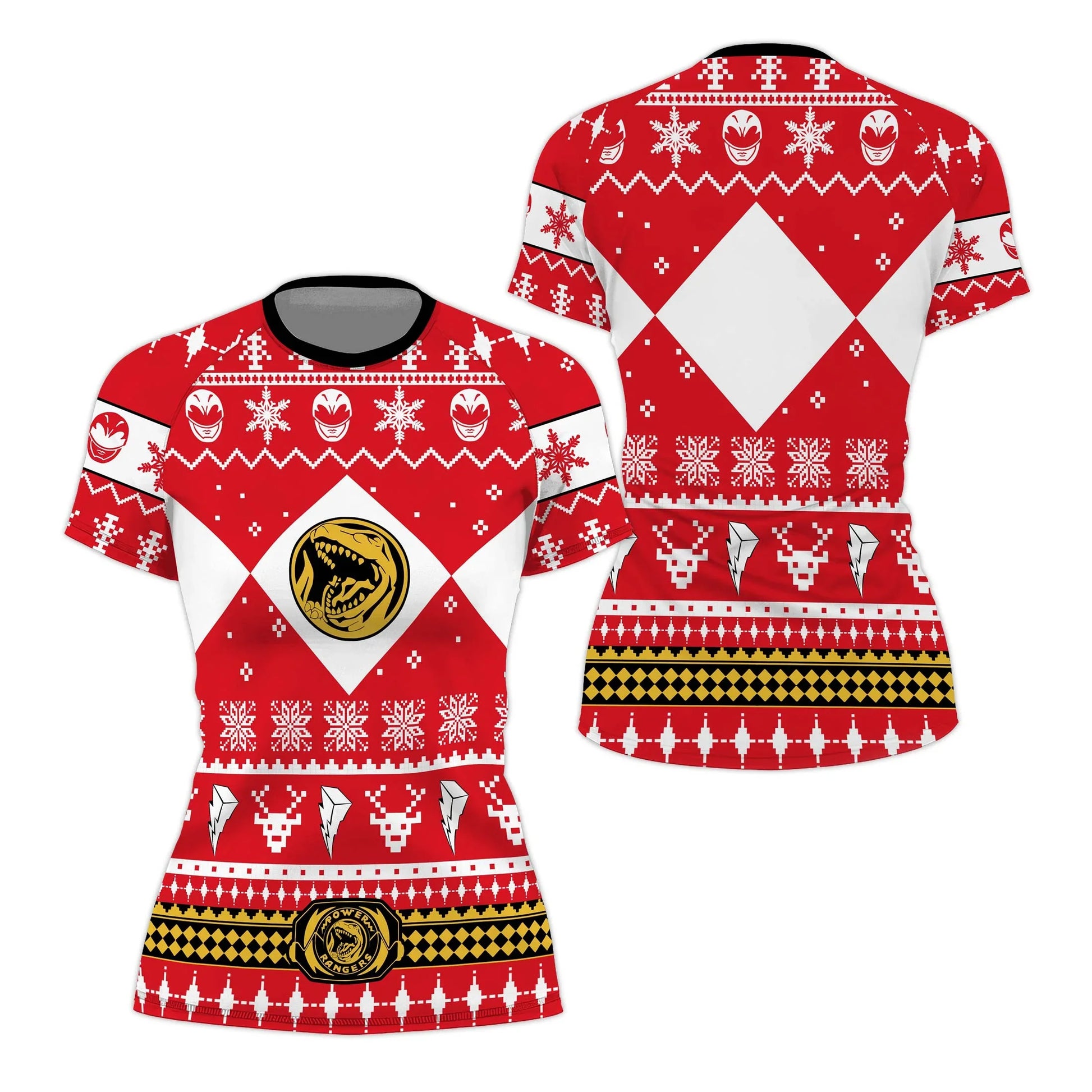 Mighty Morphin Red Ranger Christmas Rash Guard