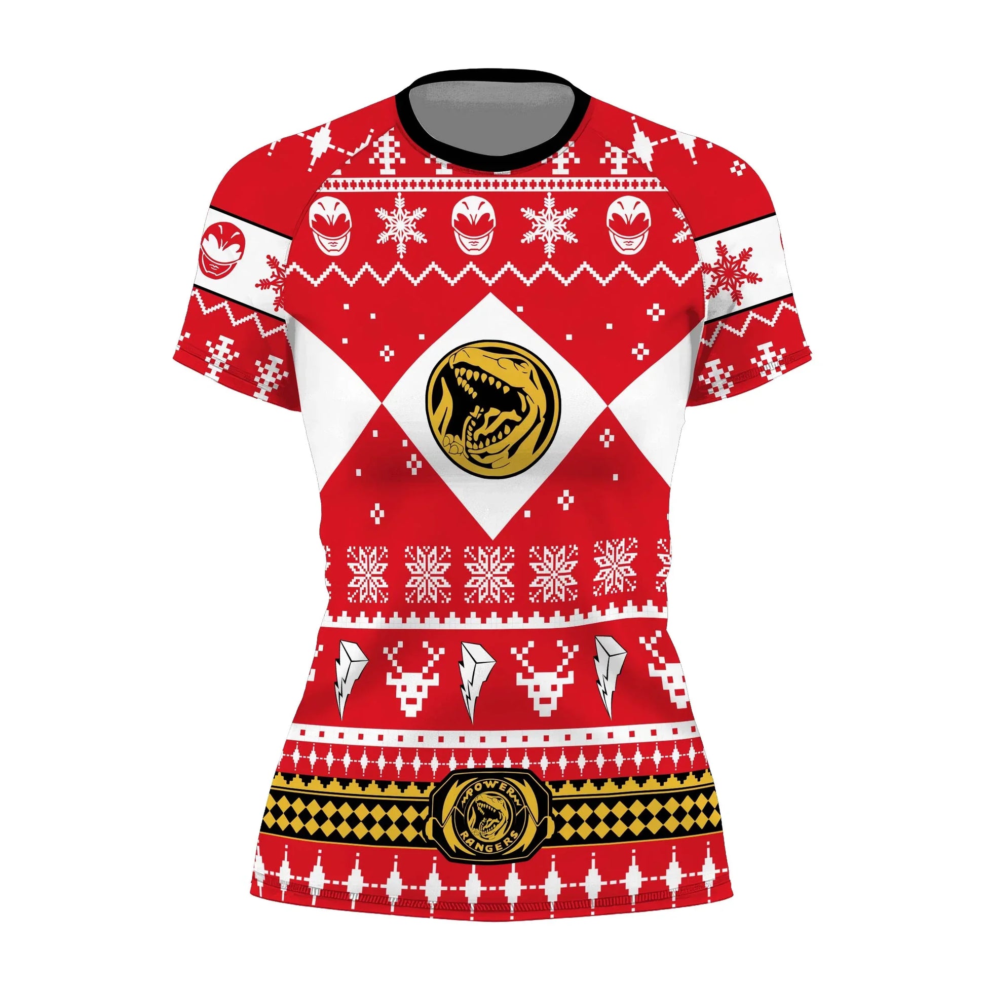 Mighty Morphin Red Ranger Christmas Rash Guard