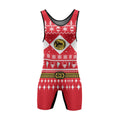 Mighty Morphin Red Ranger Christmas Wrestling Singlet