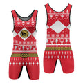 Mighty Morphin Red Ranger Christmas Wrestling Singlet