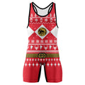 Mighty Morphin Red Ranger Christmas Wrestling Singlet