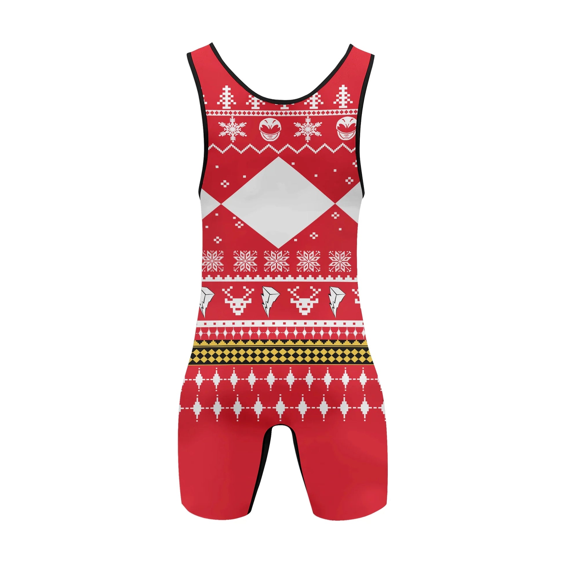 Mighty Morphin Red Ranger Christmas Wrestling Singlet
