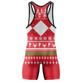 Mighty Morphin Red Ranger Christmas Wrestling Singlet