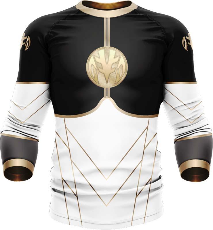 Mighty Morphin White Ranger Long Sleeve Rash Guard