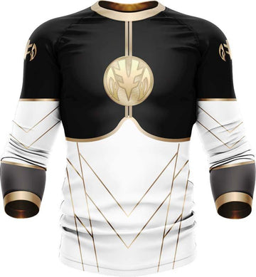 Mighty Morphin White Ranger Long Sleeve Rash Guard