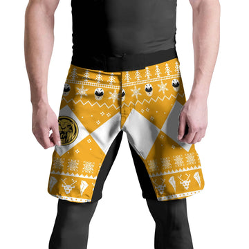 Mighty Morphin Yellow Ranger Christmas Fight Shorts