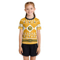 Mighty Morphin Yellow Ranger Christmas Kids Rash Guard