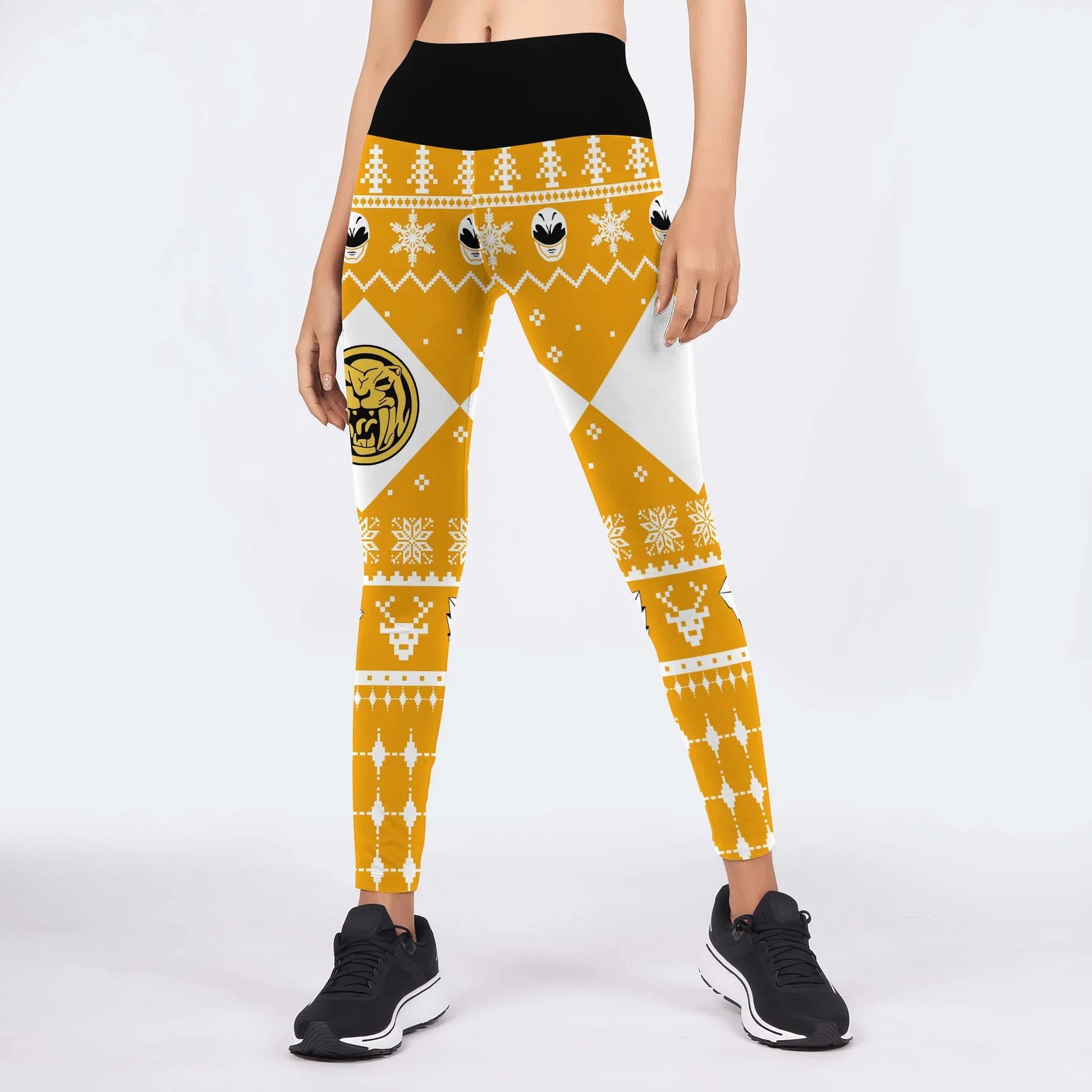 Mighty Morphin Yellow Ranger Christmas Leggings