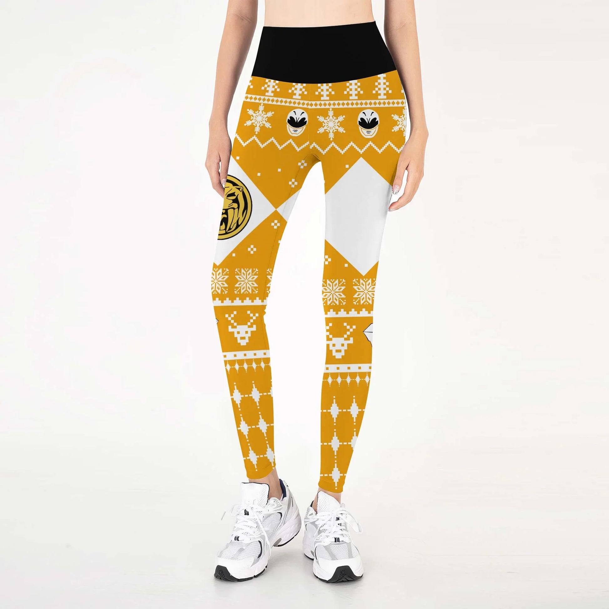 Mighty Morphin Yellow Ranger Christmas Leggings