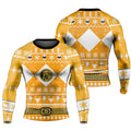 Mighty Morphin Yellow Ranger Christmas Rash Guard
