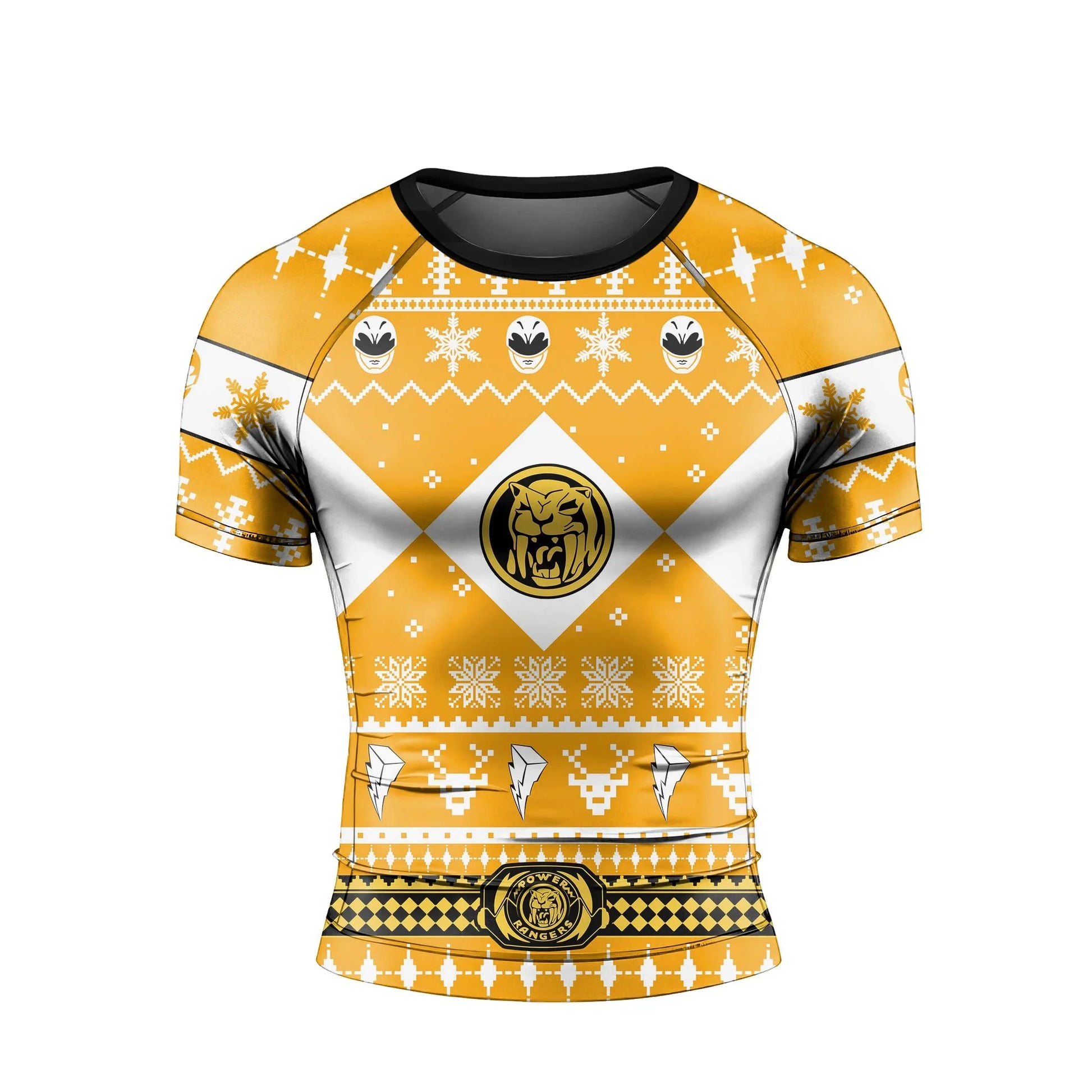 Mighty Morphin Yellow Ranger Christmas Rash Guard