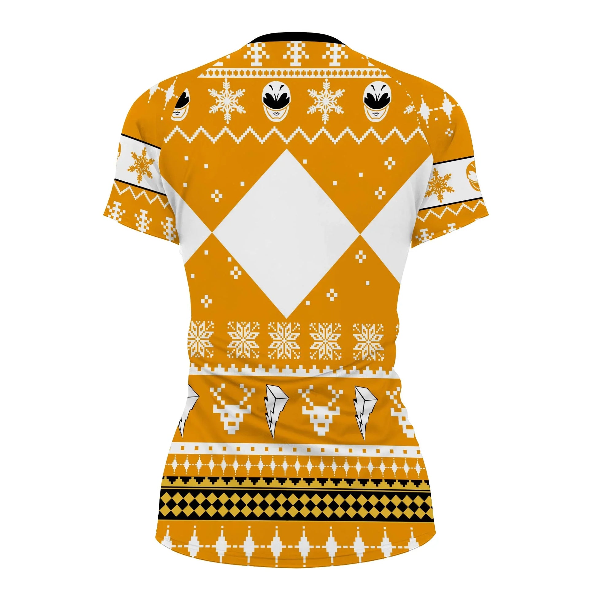 Mighty Morphin Yellow Ranger Christmas Rash Guard