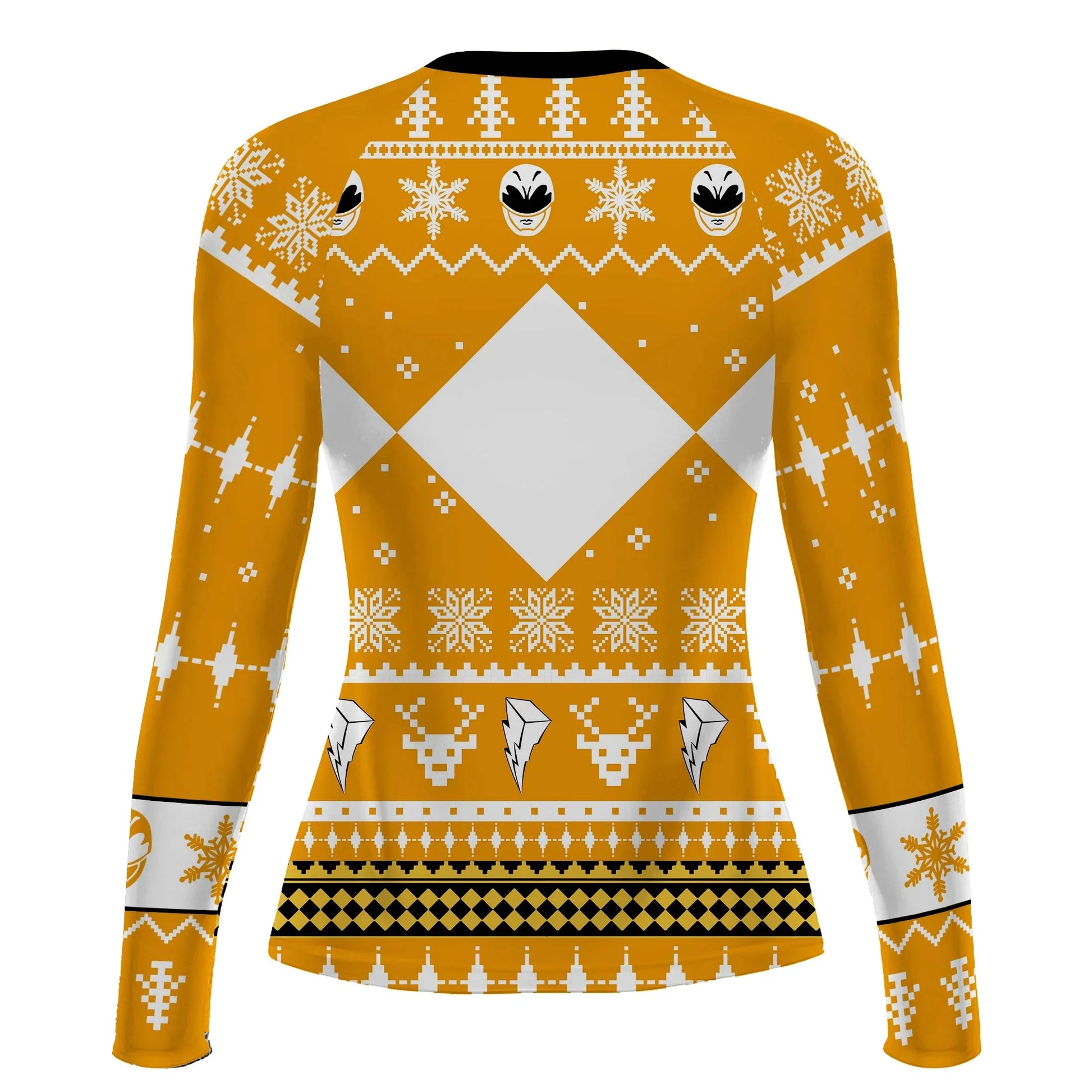 Mighty Morphin Yellow Ranger Christmas Rash Guard