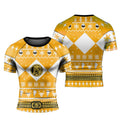Mighty Morphin Yellow Ranger Christmas Rash Guard