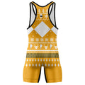 Mighty Morphin Yellow Ranger Christmas Wrestling Singlet