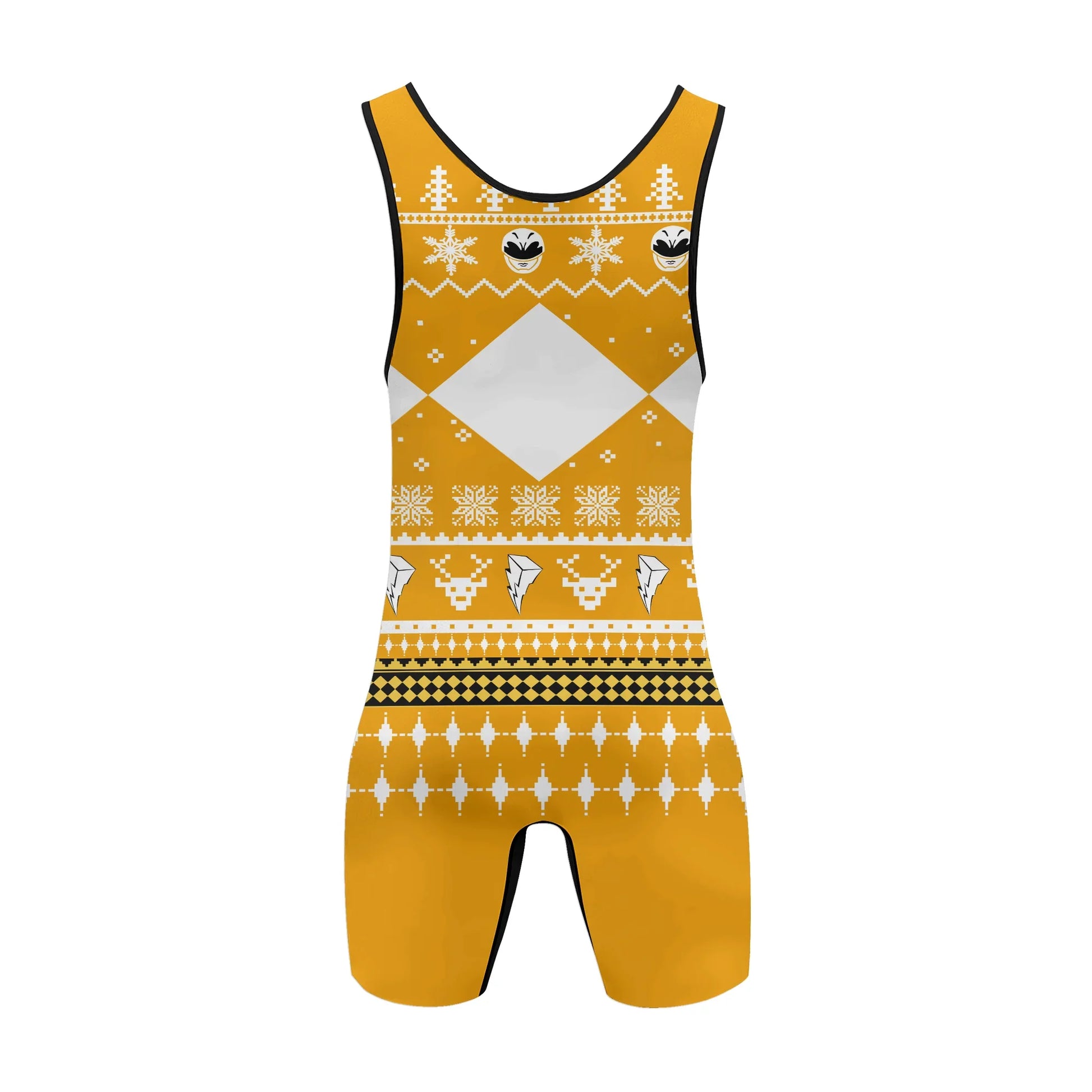 Mighty Morphin Yellow Ranger Christmas Wrestling Singlet