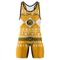 Mighty Morphin Yellow Ranger Christmas Wrestling Singlet