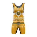Mighty Morphin Yellow Ranger Christmas Wrestling Singlet