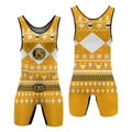 Mighty Morphin Yellow Ranger Christmas Wrestling Singlet