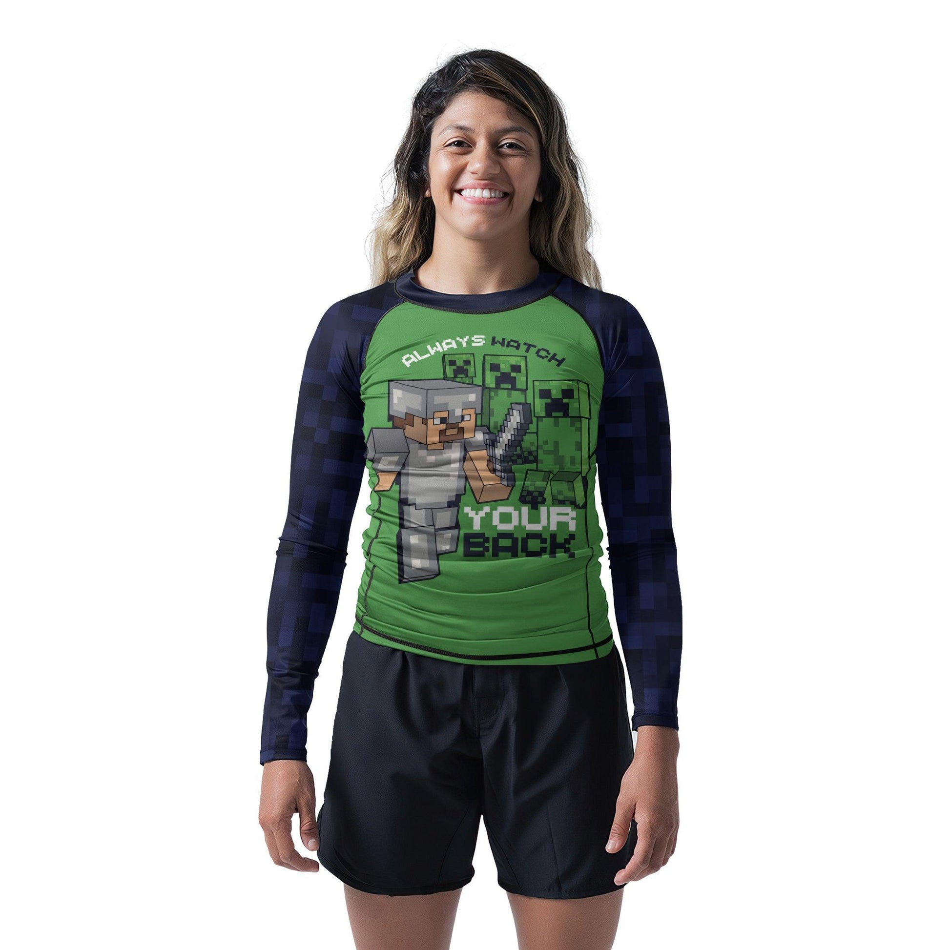 Minecraft Alway Watch Your Back Rash Guard