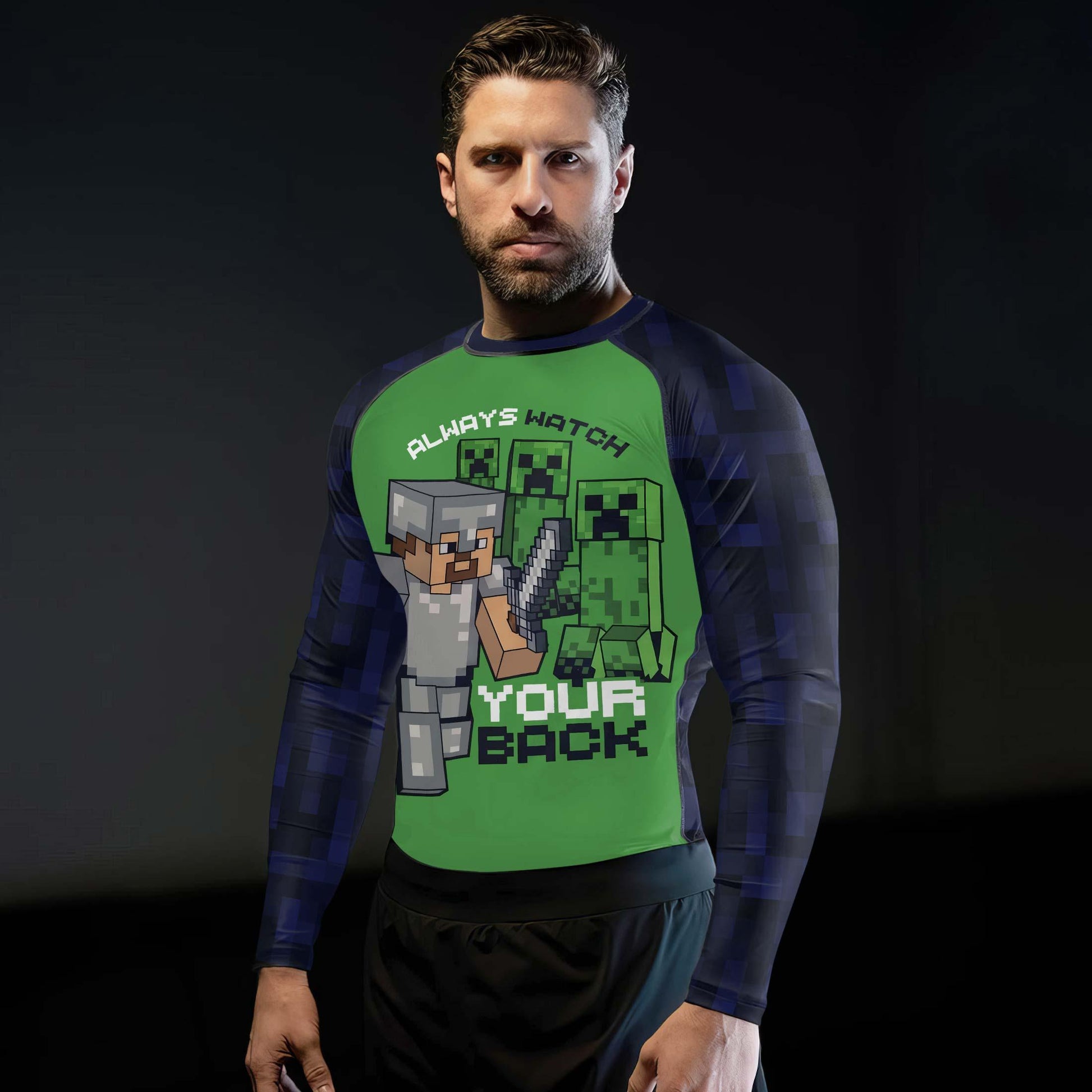 Minecraft Alway Watch Your Back Rash Guard