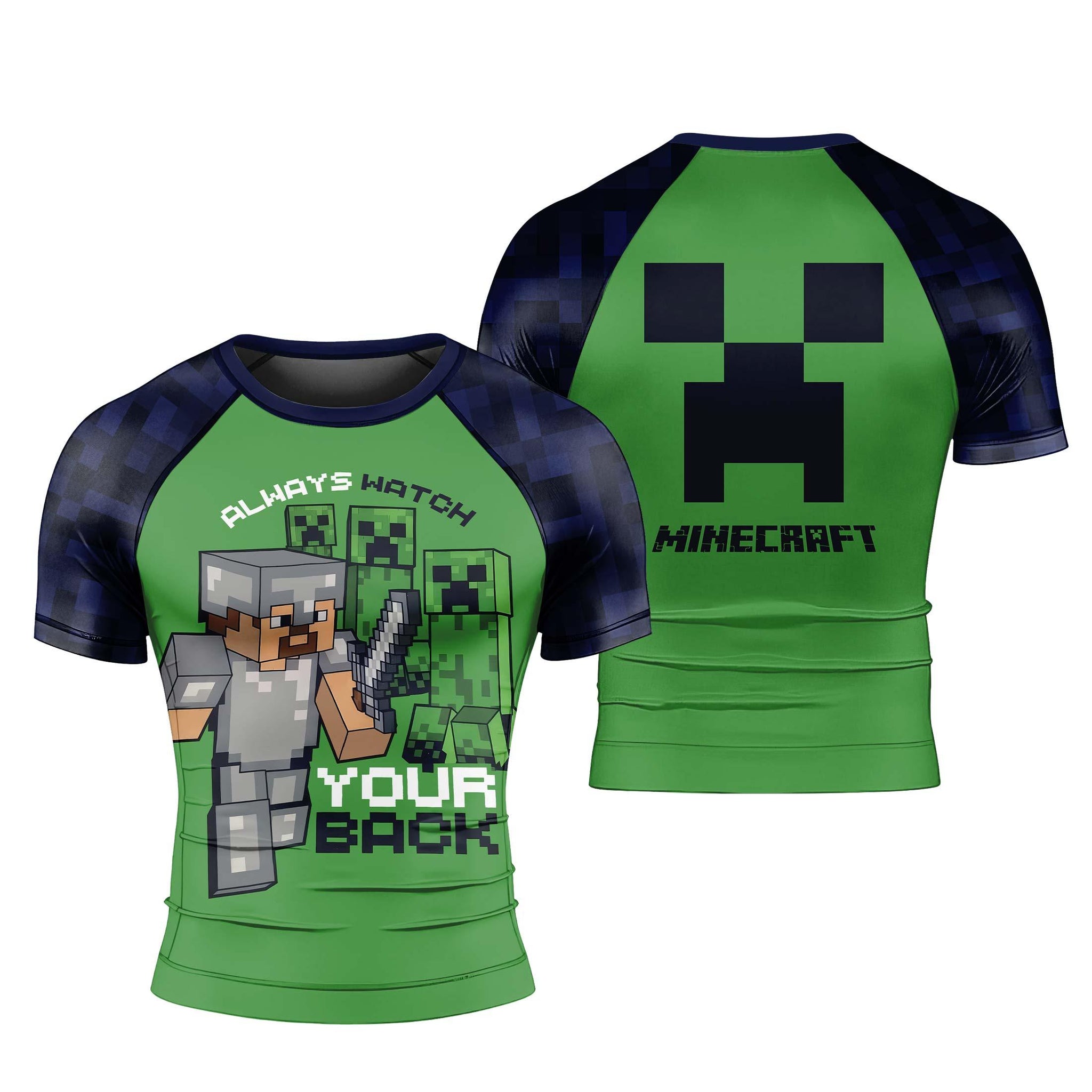 Minecraft Alway Watch Your Back Rash Guard