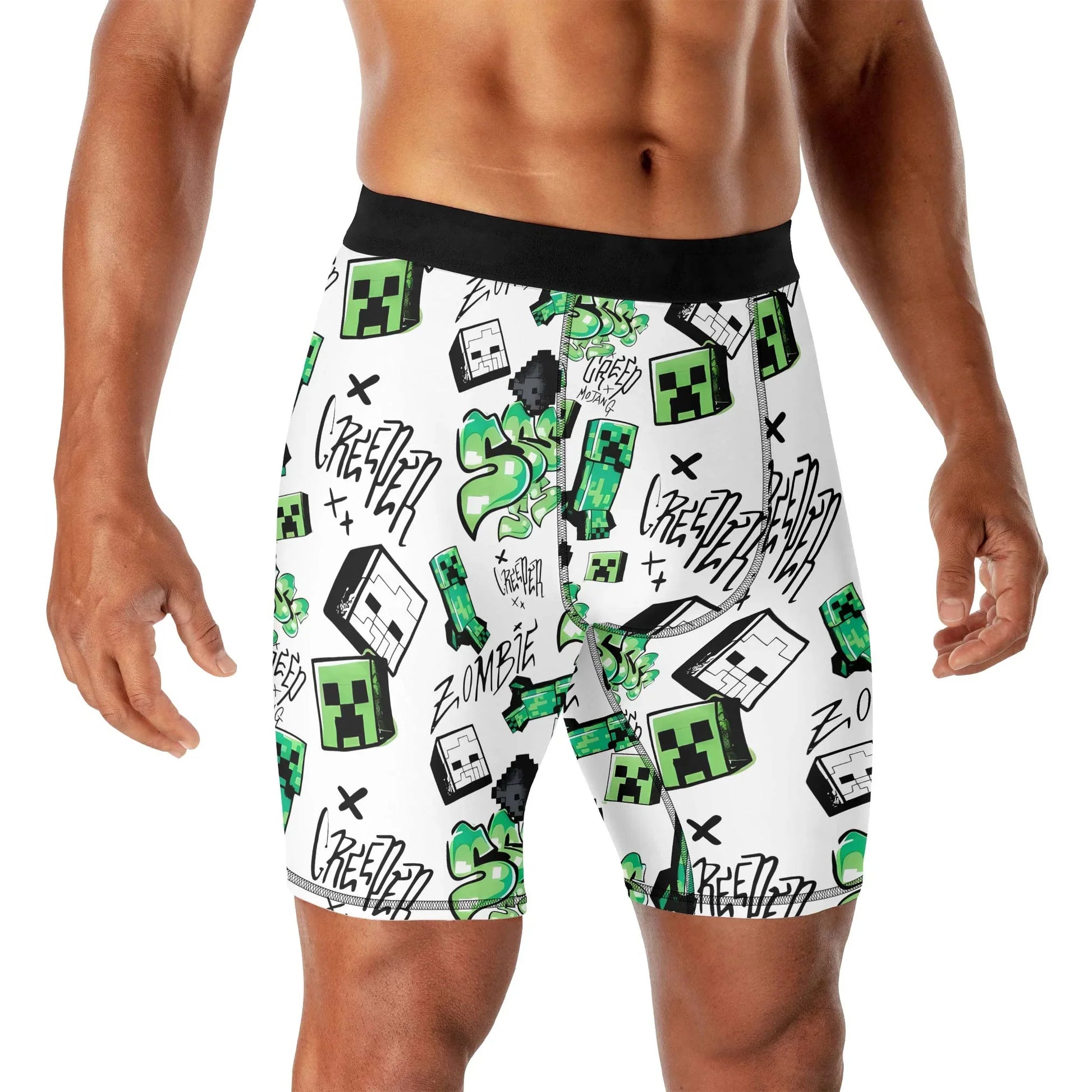 Minecraft Creeper Graffiti Compression Shorts