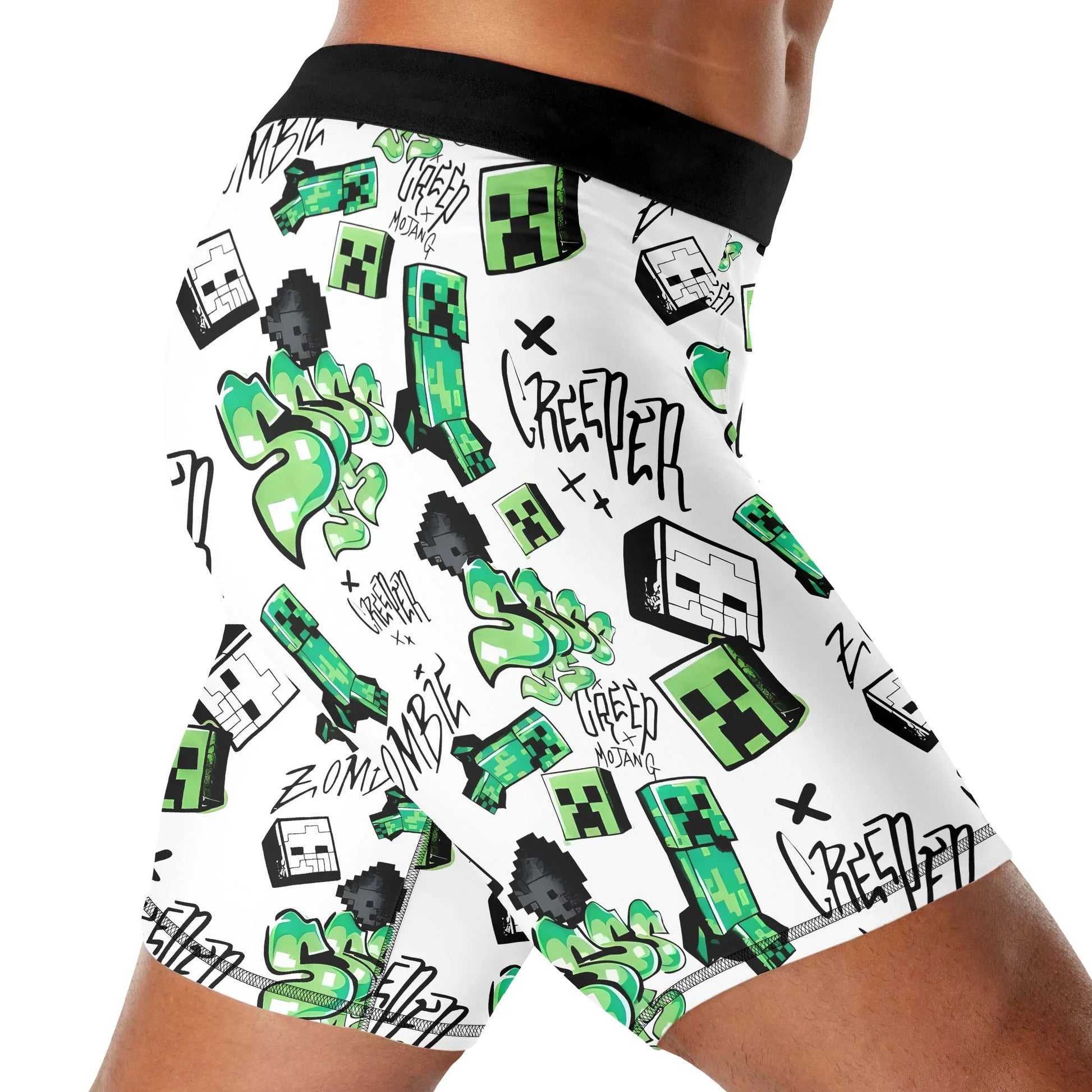Minecraft Creeper Graffiti Compression Shorts