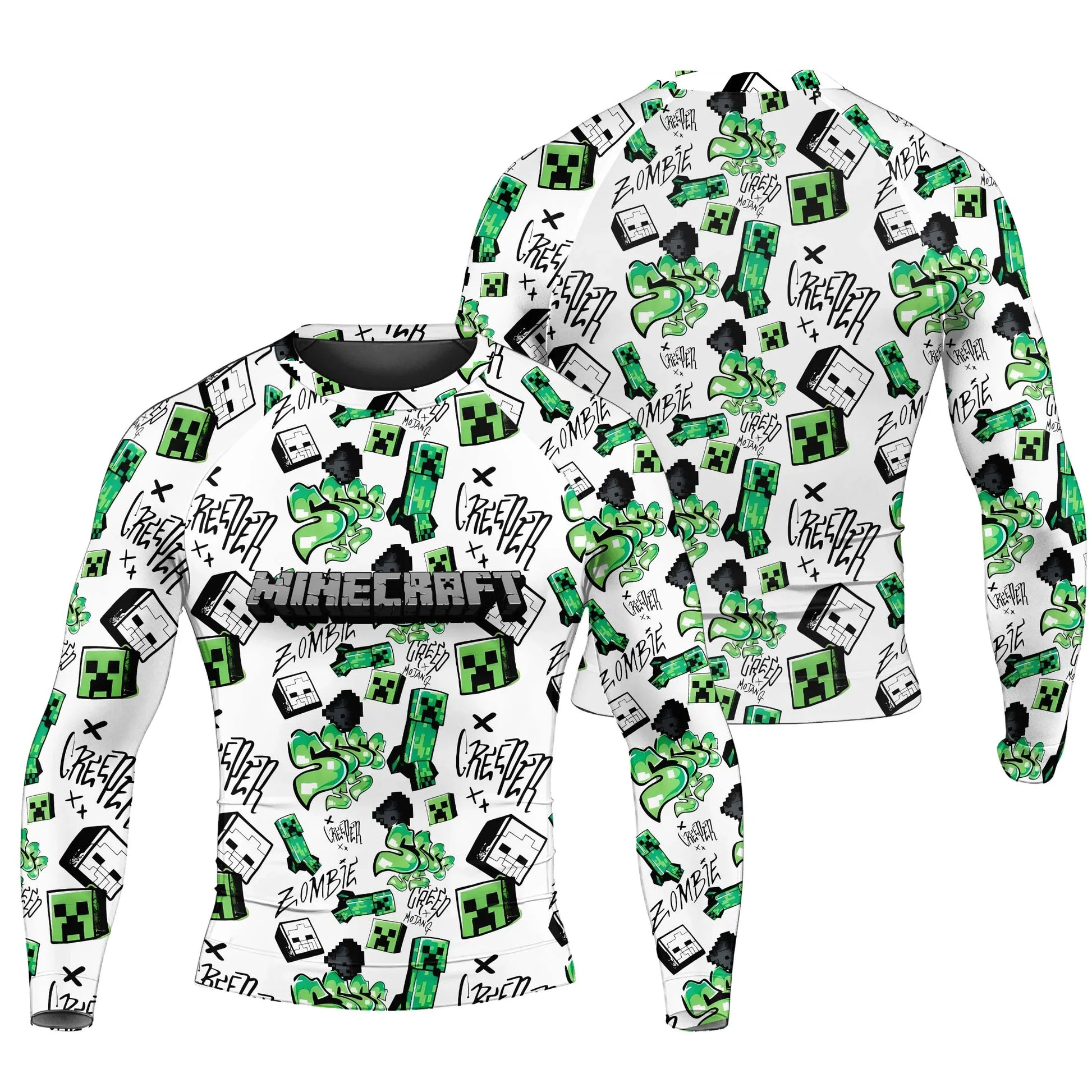 Minecraft Creeper Graffiti Rash Guard