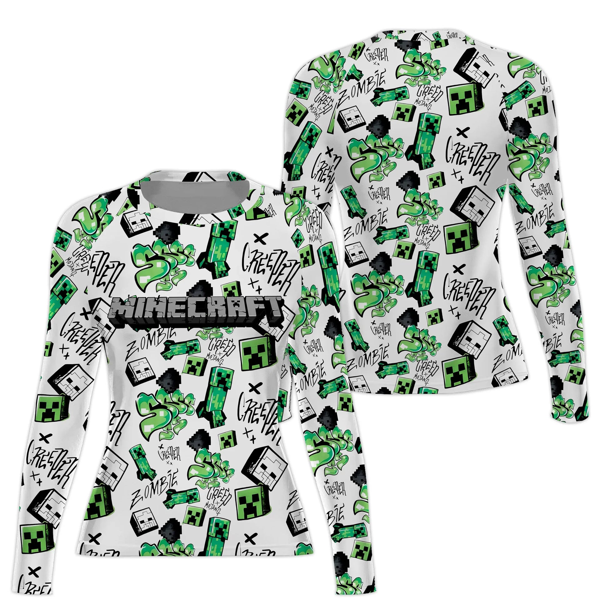 Minecraft Creeper Graffiti Rash Guard