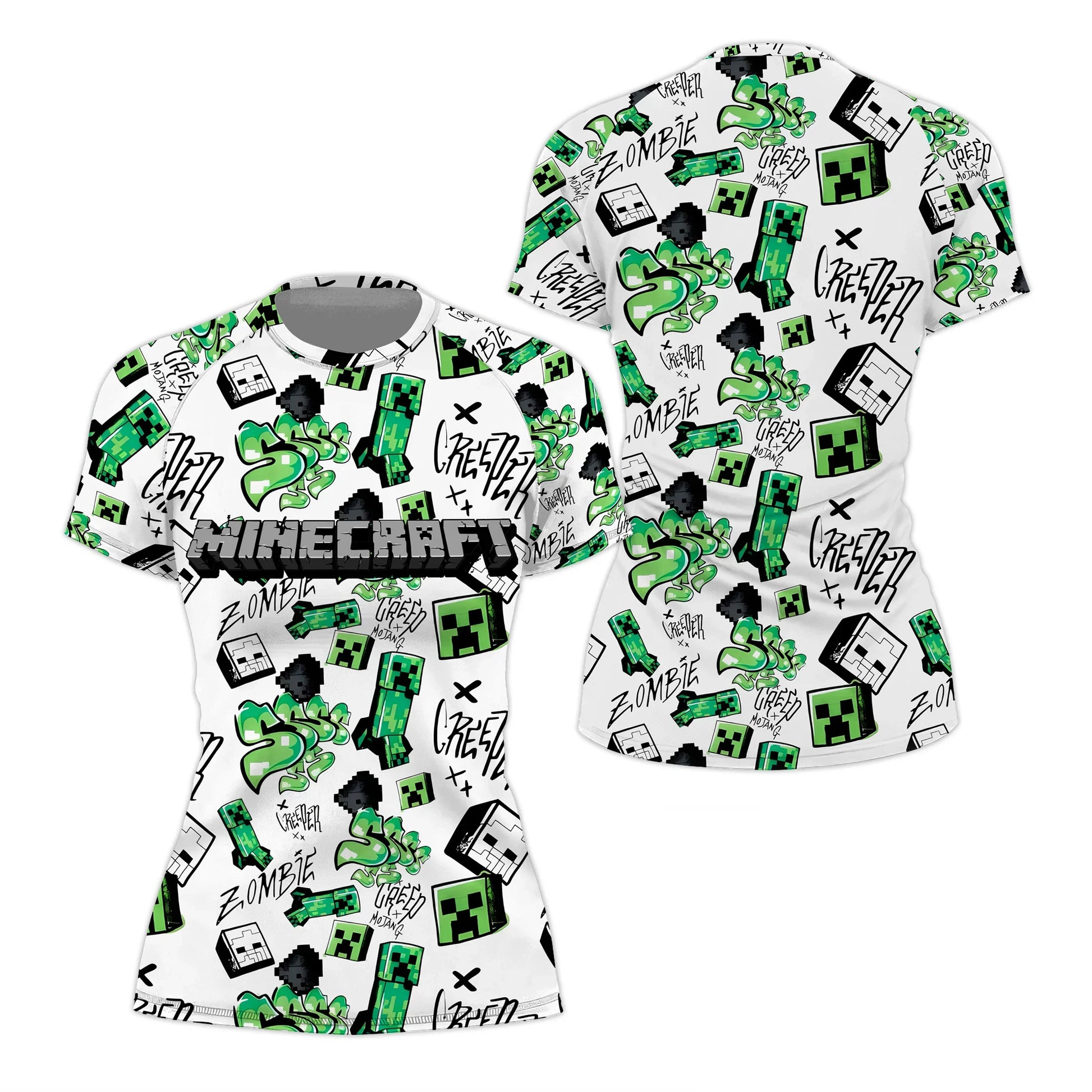 Minecraft Creeper Graffiti Rash Guard