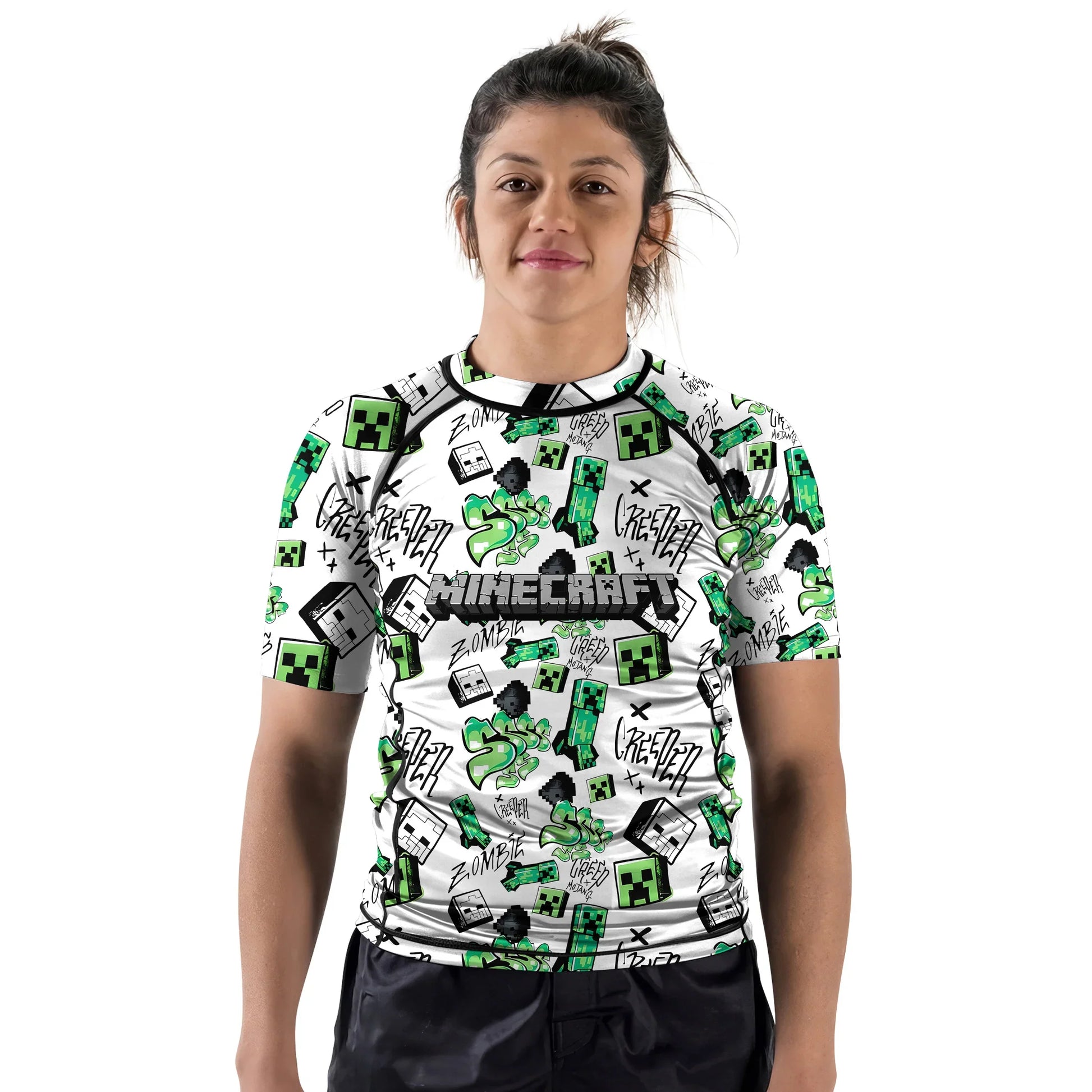 Minecraft Creeper Graffiti Rash Guard