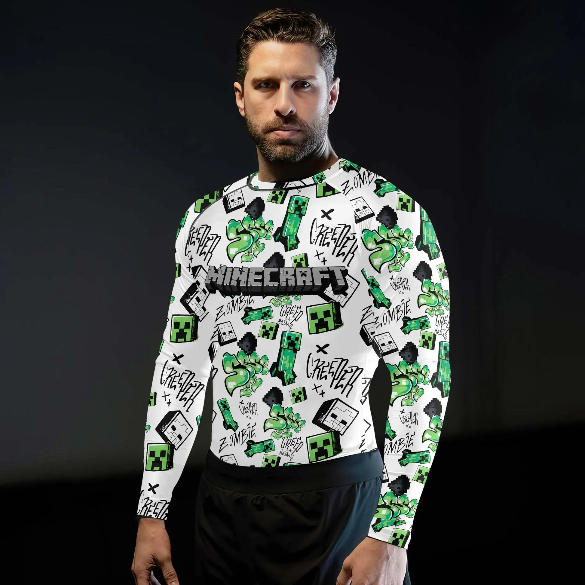 Minecraft Creeper Graffiti Rash Guard