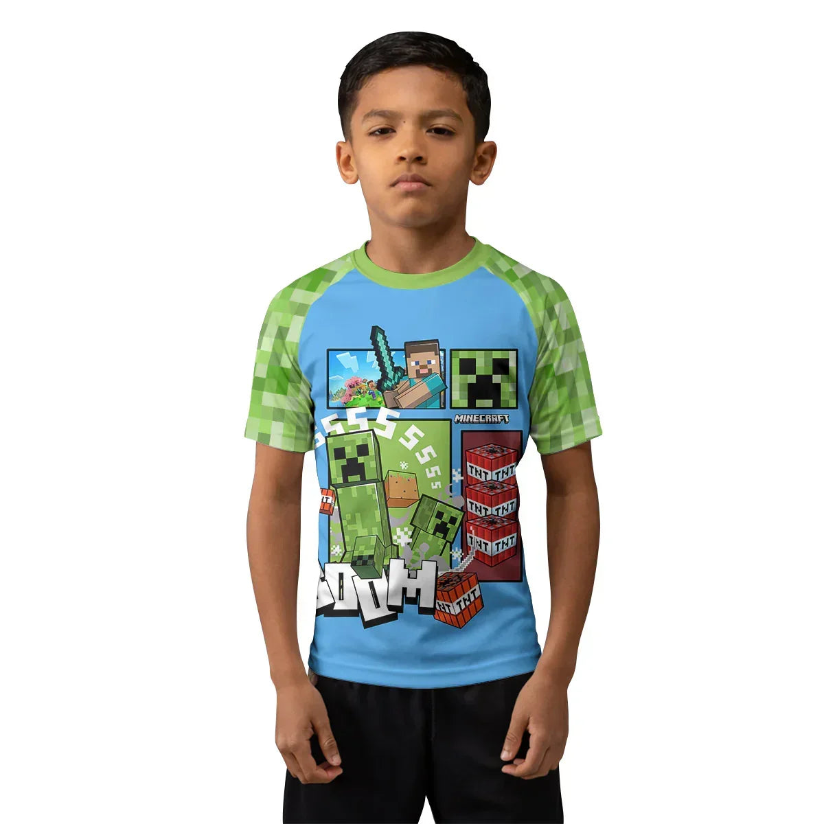Minecraft Creeper Kids Rash Guard