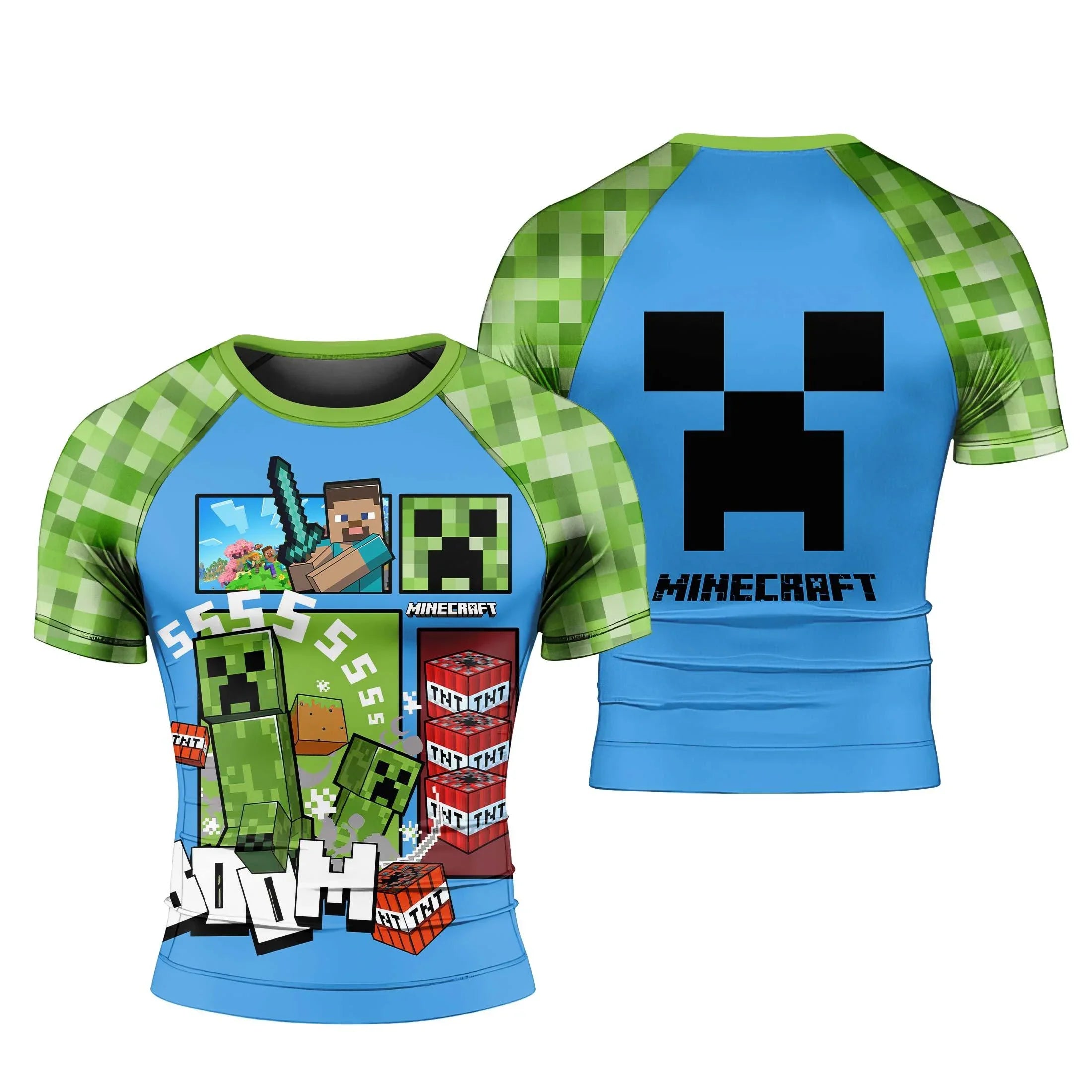 Minecraft Creeper Rash Guard for MMA & Fitness