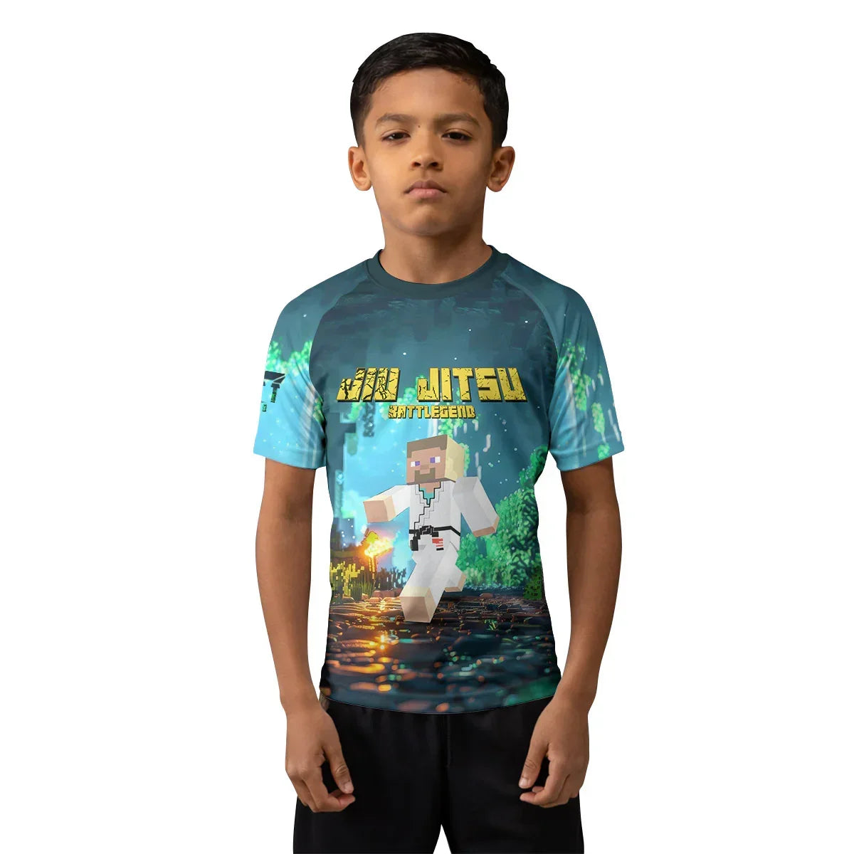 Minecraft Jiu Jitsu Kids Rash Guard