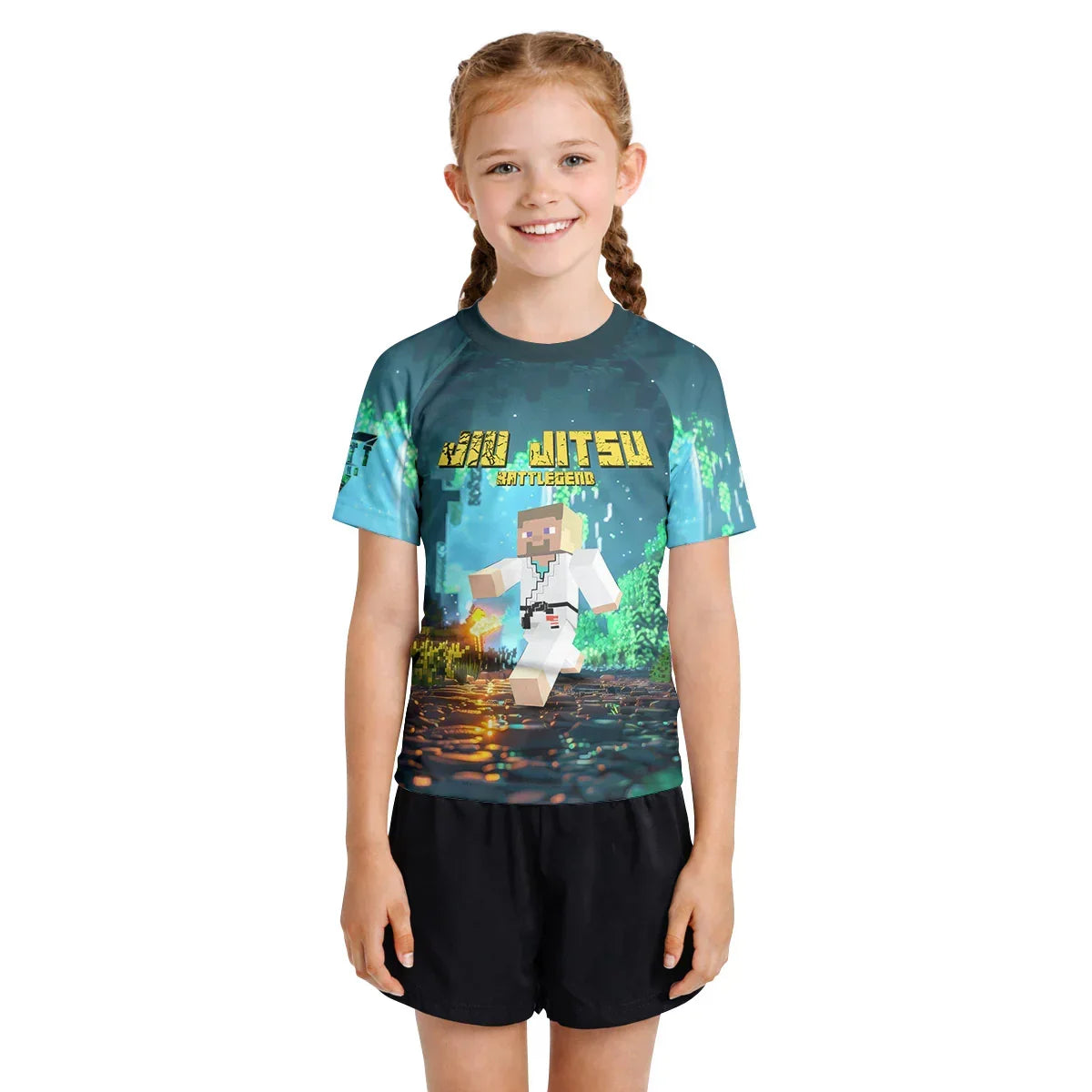 Minecraft Jiu Jitsu Kids Rash Guard