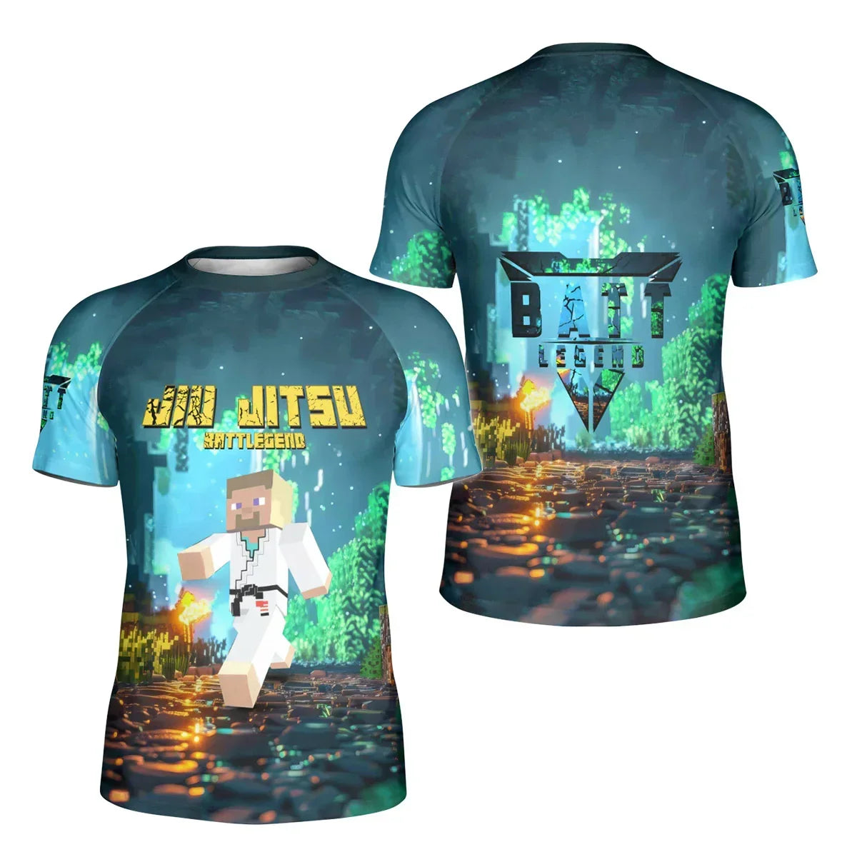 Minecraft Jiu Jitsu Kids Rash Guard