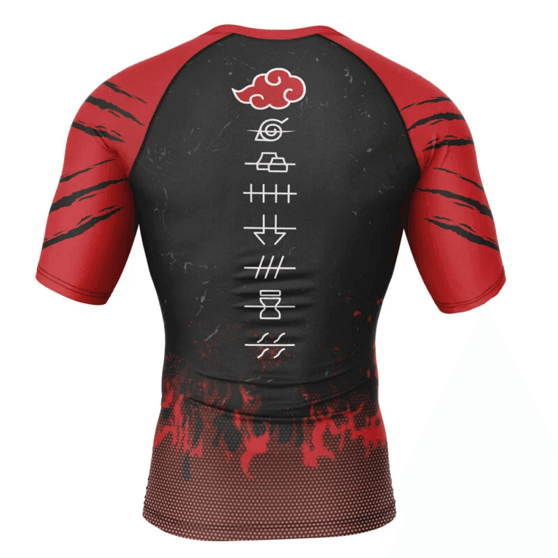 Anime Rash Naruto Akatsuki Red Cloud Rash Guard | Anime Fightwear
