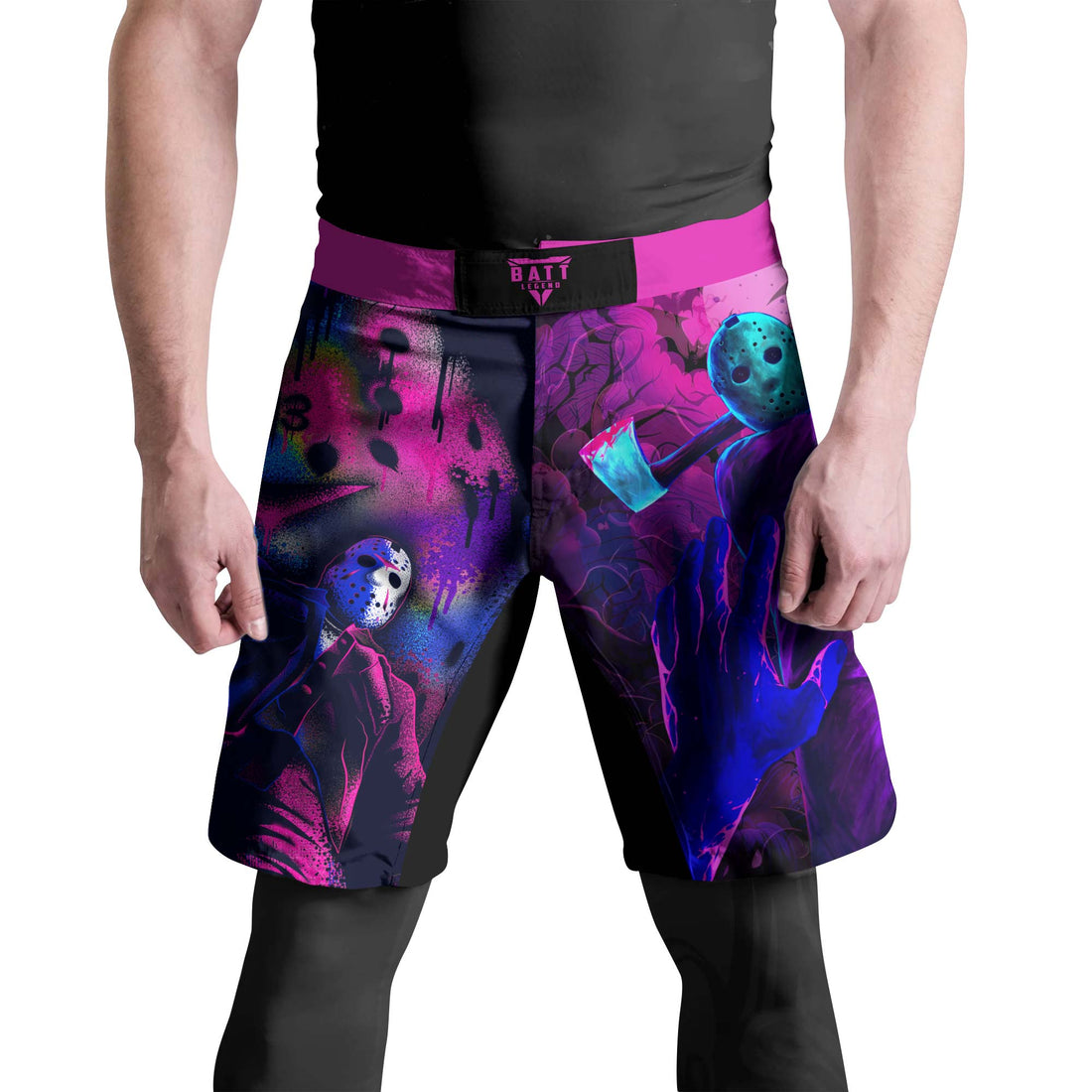Neon Butcher Jason Voorhees Fight Shorts