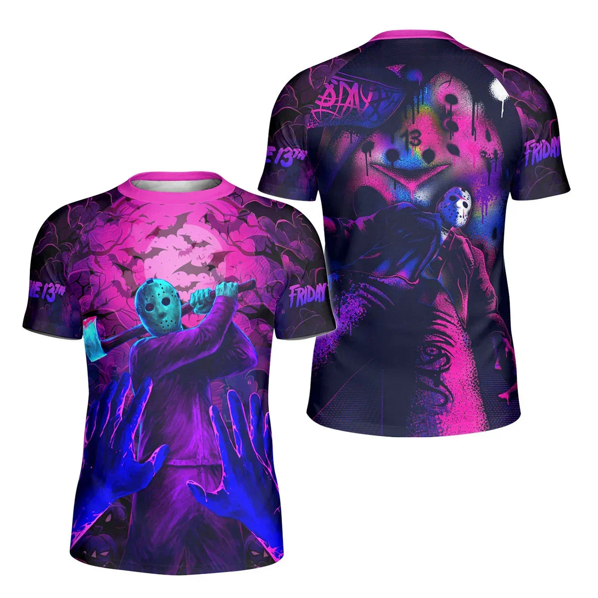 Neon Butcher Jason Voorhees Kids Rash Guard